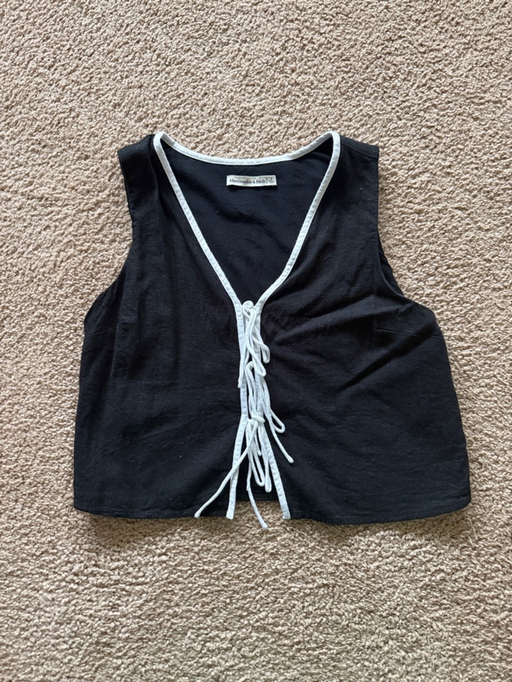 Abercrombie & Fitch Black Tank with White Tie Trim